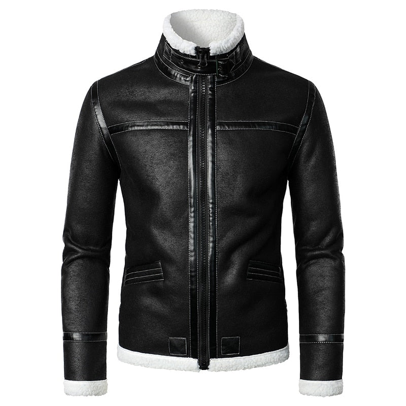 High Quality Fur Strip Sewed Together Resident Evil Leon's Leather Jackets - SHAKLABS STORE