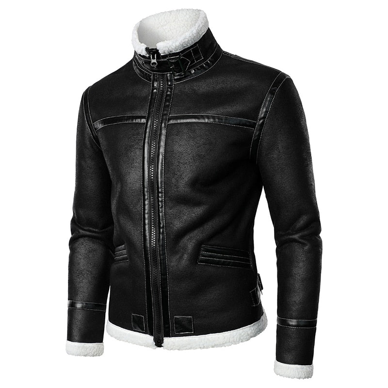 High Quality Fur Strip Sewed Together Resident Evil Leon's Leather Jackets - SHAKLABS STORE