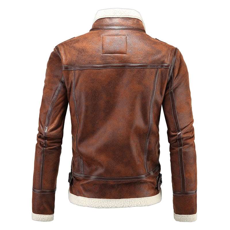 High Quality Fur Strip Sewed Together Resident Evil Leon's Leather Jackets - SHAKLABS STORE