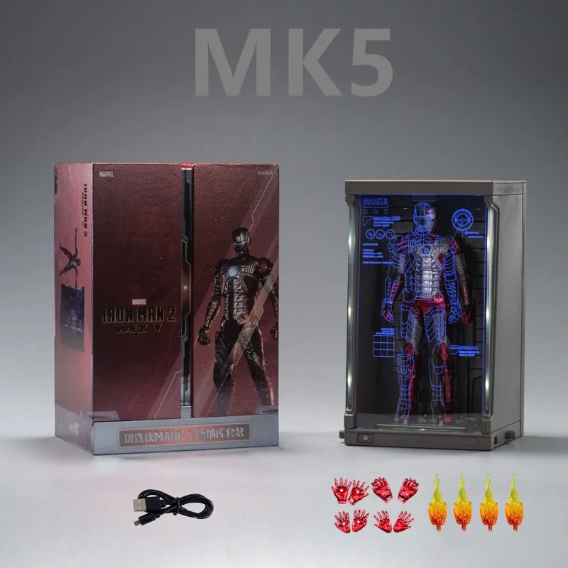 Iron Man Action Figure with Suit - Up Gantry LED Light | Highly Detailed and Articulated Action Figure - SHAKLABS STORE