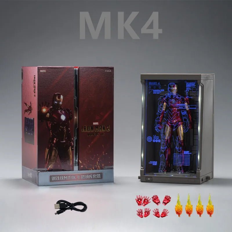 Iron Man Action Figure with Suit - Up Gantry LED Light | Highly Detailed and Articulated Action Figure - SHAKLABS STORE