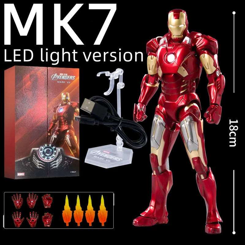 Iron Man Action Figure with Suit - Up Gantry LED Light | Highly Detailed and Articulated Action Figure - SHAKLABS STORE