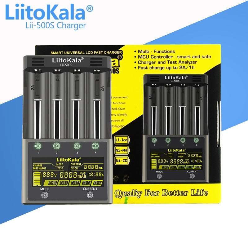 LiitoKala Lii - PL2 Battery Charger: Intelligent 4 - Slot Charger for 18650, 26650, 21700, AA, AAA Batteries - SHAKLABS STORE