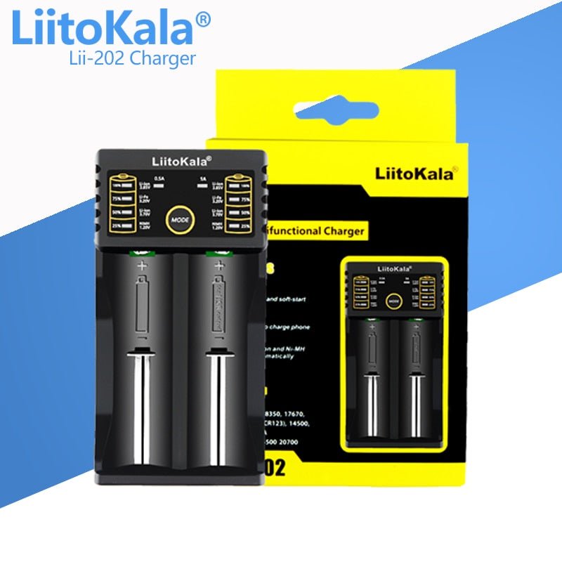 LiitoKala Lii - PL2 Battery Charger: Intelligent 4 - Slot Charger for 18650, 26650, 21700, AA, AAA Batteries - SHAKLABS STORE