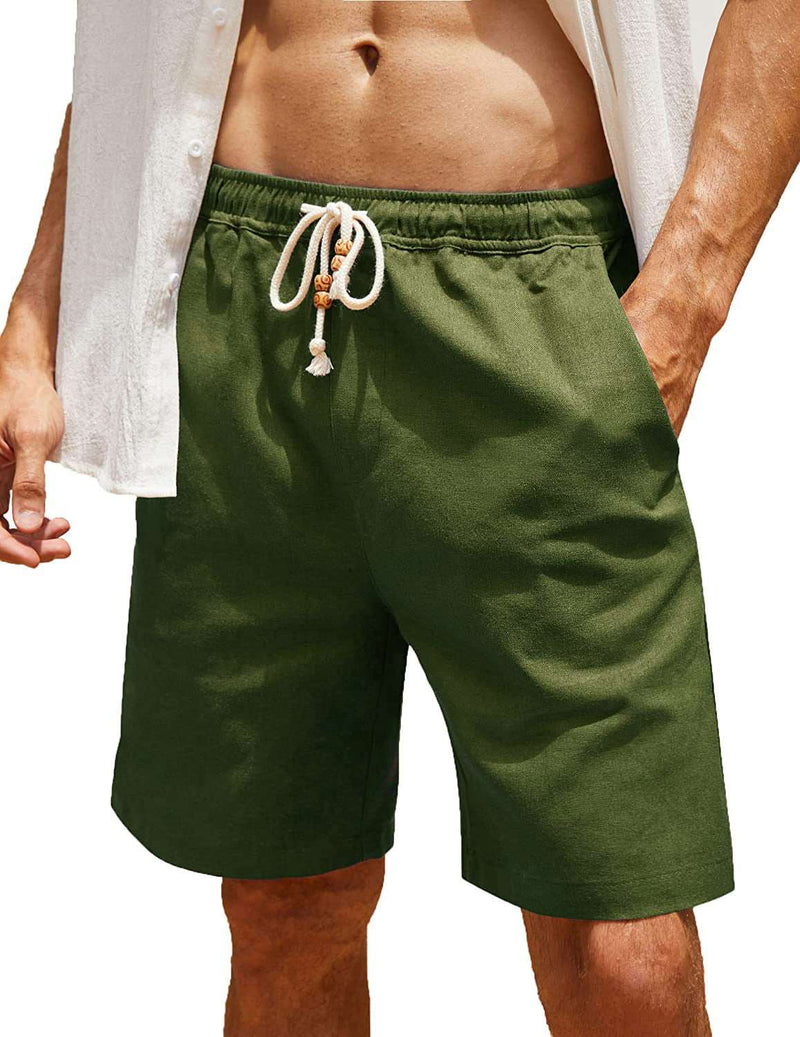 Men's Cotton And Linen Lace - up Plus Size Pocket Casual Shorts - SHAKLABS STORE