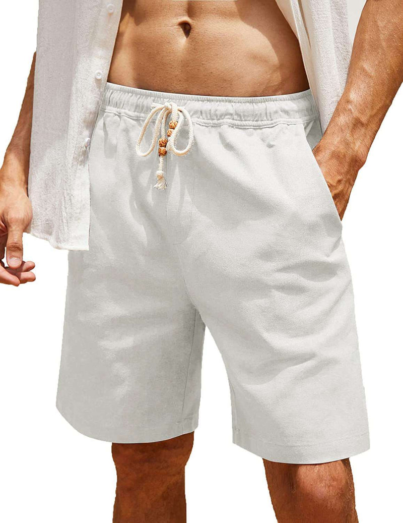 Men's Cotton And Linen Lace - up Plus Size Pocket Casual Shorts - SHAKLABS STORE