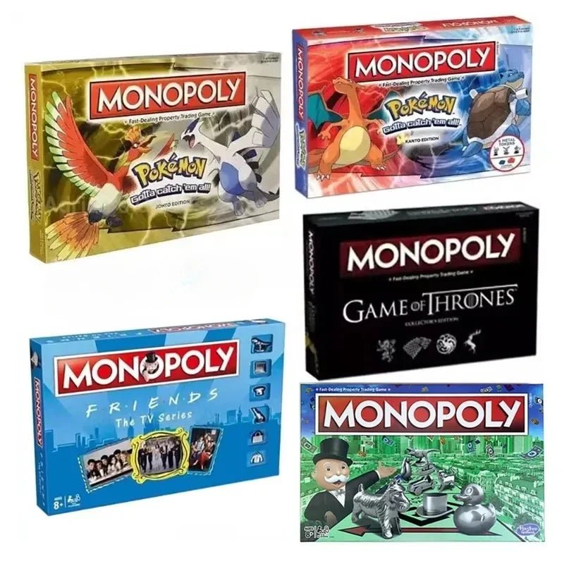 Monopoly Pokemon New All Series Friends Board Game of Thrones Puzzle Battle Hobby Casual Toy Kid Anime Family Collectible Gift - SHAKLABS STORE