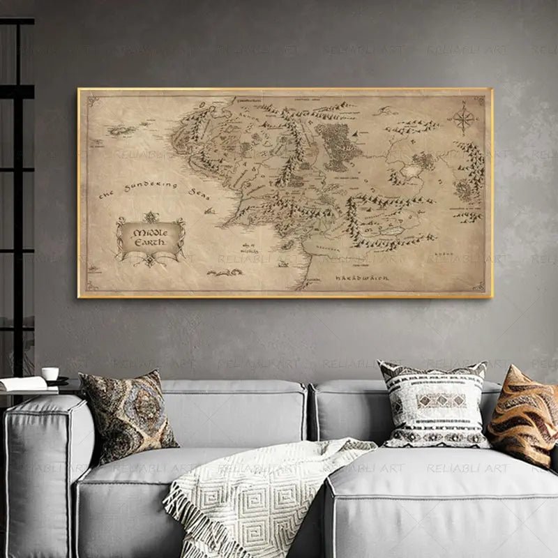 Movie Map of Middle Earth Canvas Painting - SHAKLABS STORE