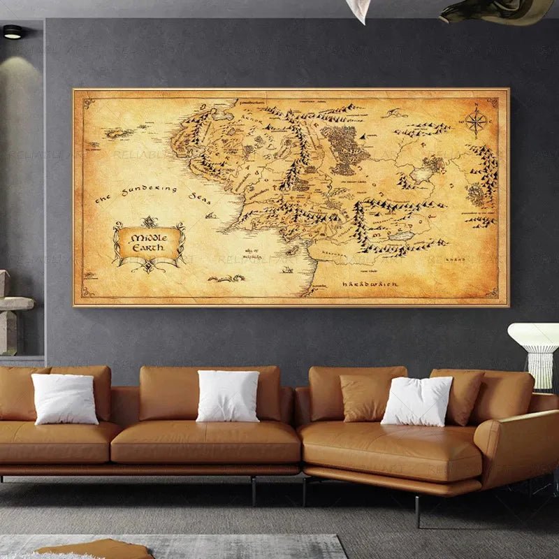 Movie Map of Middle Earth Canvas Painting - SHAKLABS STORE