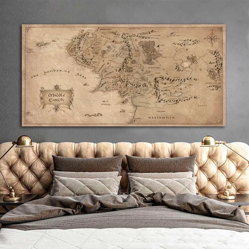 Movie Map of Middle Earth Canvas Painting - SHAKLABS STORE