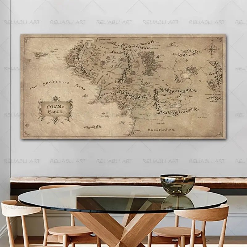 Movie Map of Middle Earth Canvas Painting - SHAKLABS STORE