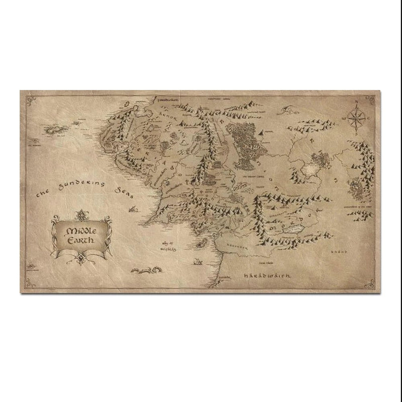 Movie Map of Middle Earth Canvas Painting - SHAKLABS STORE