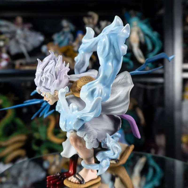 One Piece Anime Lightning Luffy Gear 5 Figurine Sun God Nikka Squatting Scene 19cm PVC Action Figures Adult Model Toys for Boys - SHAKLABS STORE